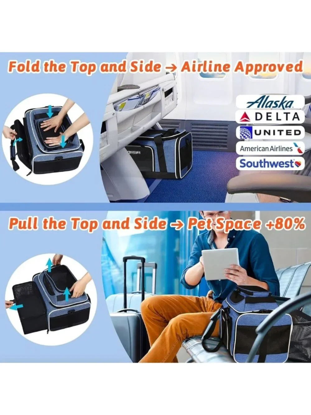 NIB Expandable Pet Carrier 17
